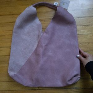 Express suede leather slouchy bag